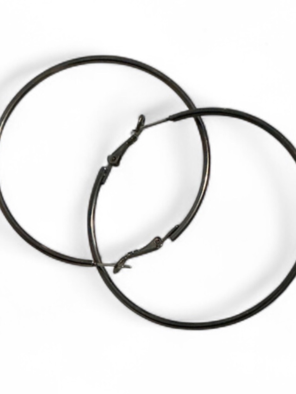 Large Black Metal Hoops
